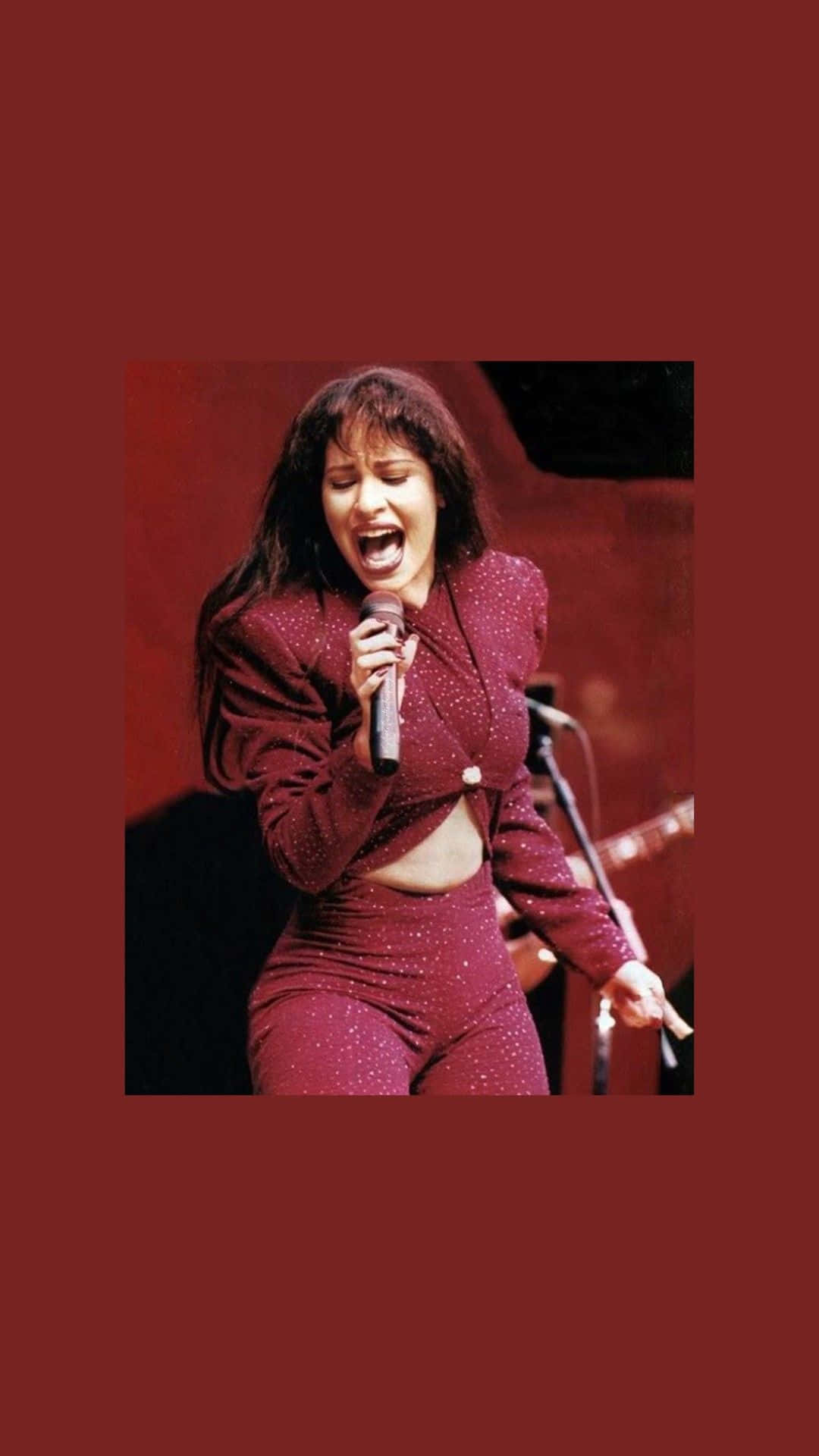 Selena Quintanilla, iPhone, maroon outfit, Full HD Phone Wallpaper