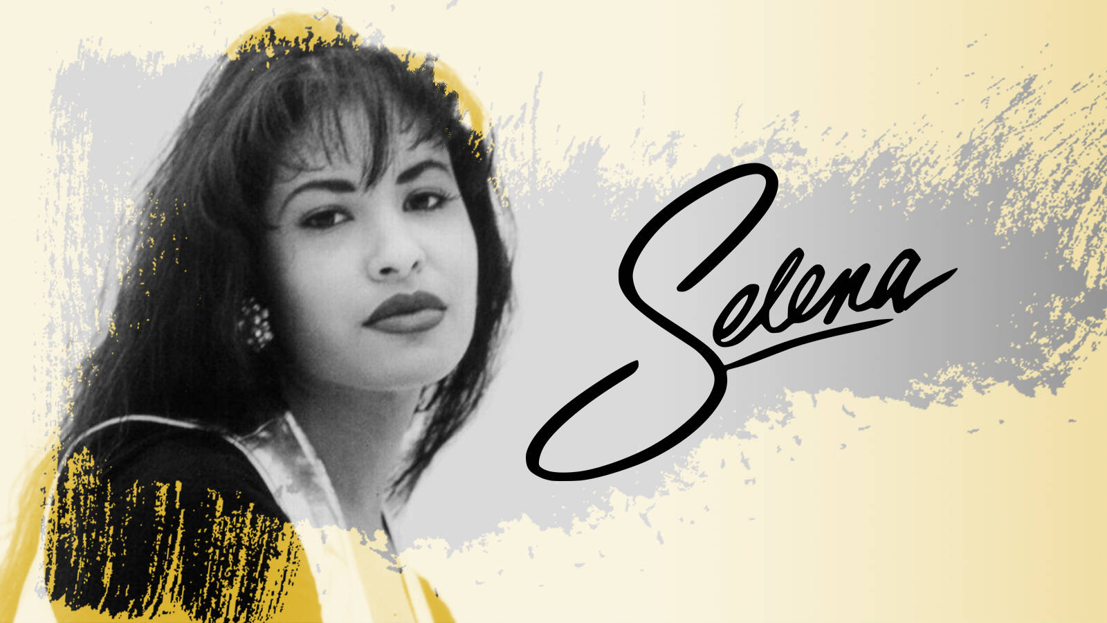 Selena Quintanilla, yellow border, bold yellow, HD Desktop Wallpaper