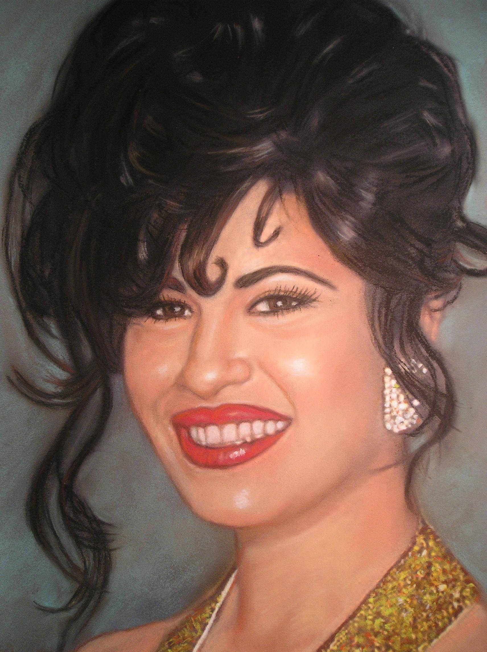 Selena Quintanilla, glittering gold top, voluminous black hair, Full HD Phone Wallpaper