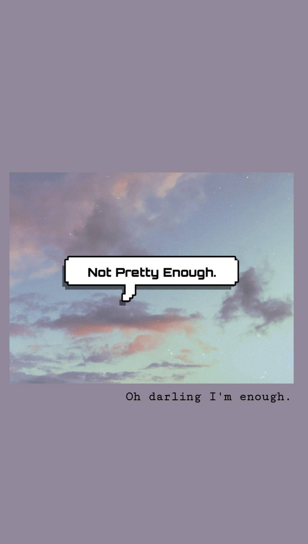 I Am Enough To Be Pretty, pixelated speech bubble, Not Pretty Enough, HD Phone Wallpaper