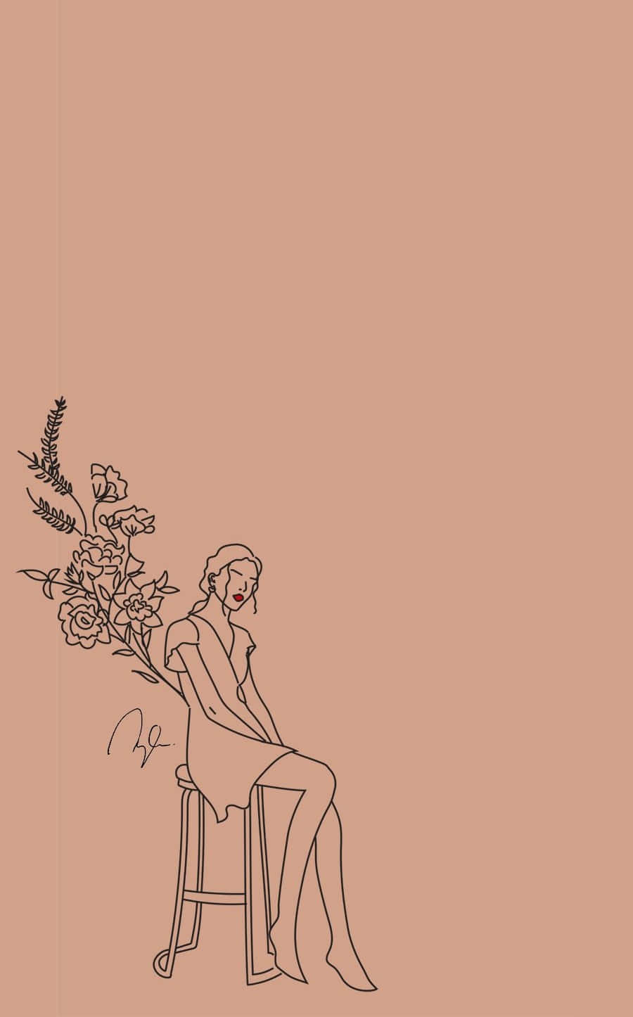 self care, minimalist line-art woman, stool, HD Phone Wallpaper