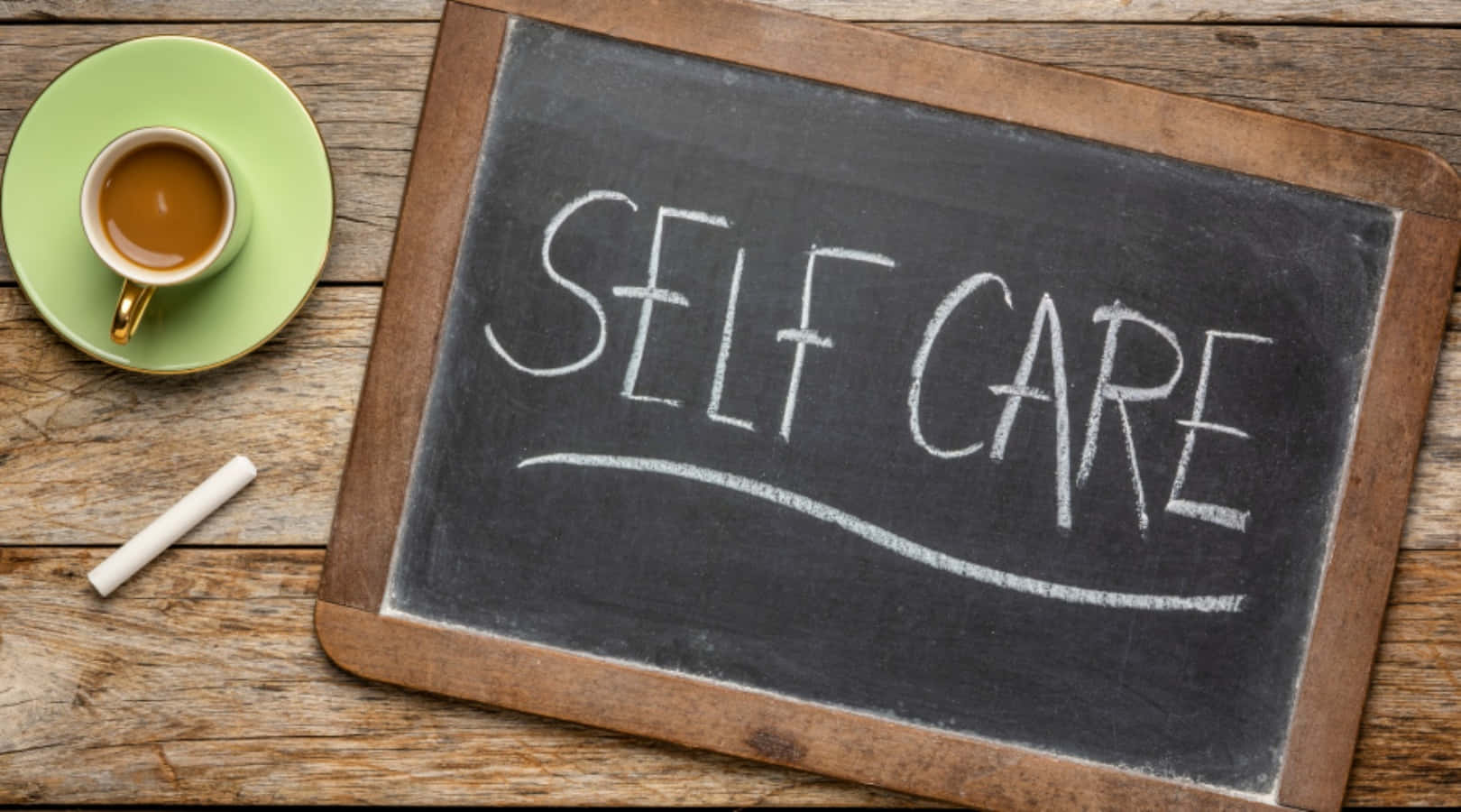 SELF CARE, chalkboard, white chalk, HD Desktop Wallpaper
