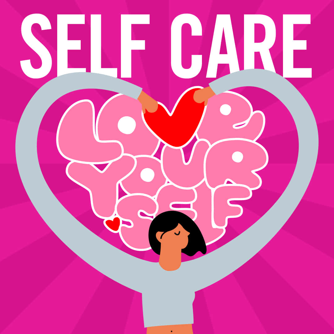 LOVE YOUR SELF, pink bubble letters, vibrant magenta background, SD Desktop Wallpaper
