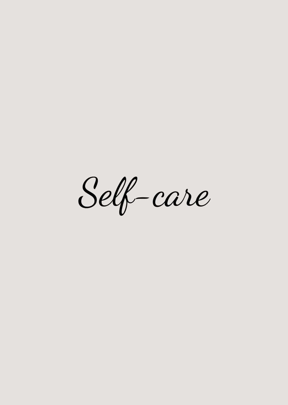Self Care, black cursive, soft beige background, HD Phone Wallpaper