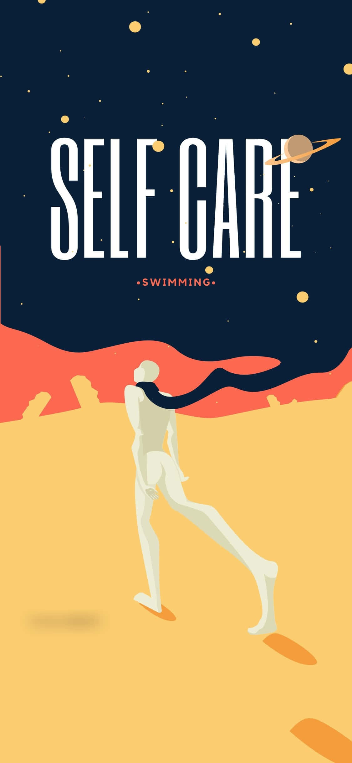 Self Care, cosmic scene, stars, Full HD Phone Wallpaper