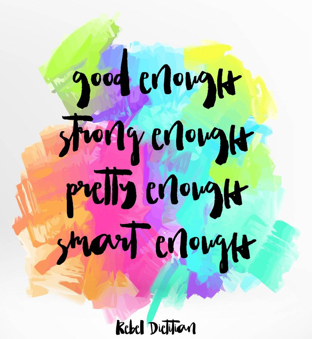 I Am Enough Affirmations, rainbow hues, bold black handwritten affirmations, SD Phone Wallpaper