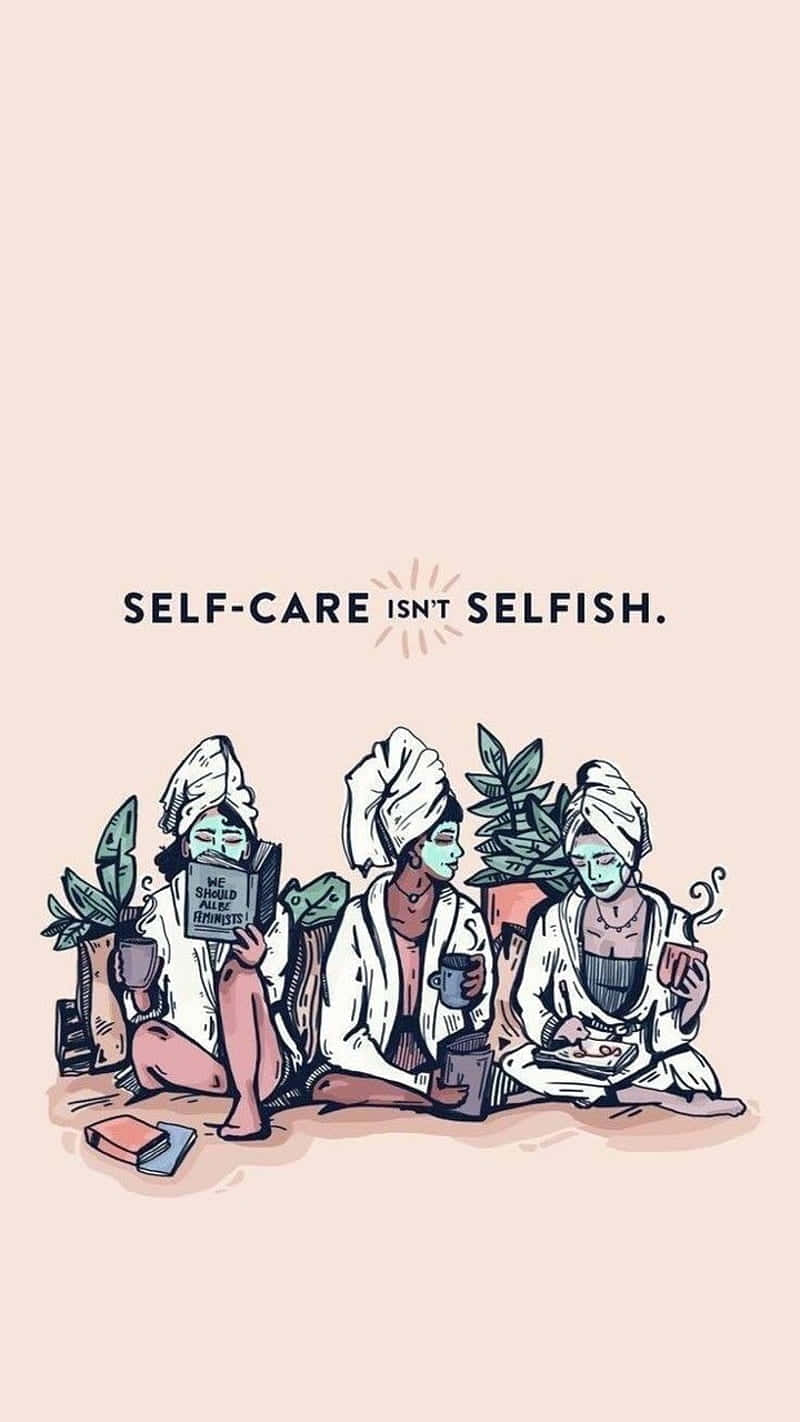 Self Care Aesthetic, relaxation illustration, three women, HD Phone Wallpaper