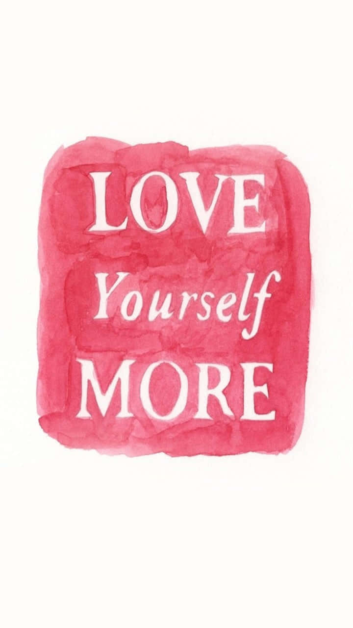 watercolor pink, white text, LOVE Yourself MORE, HD Phone Wallpaper