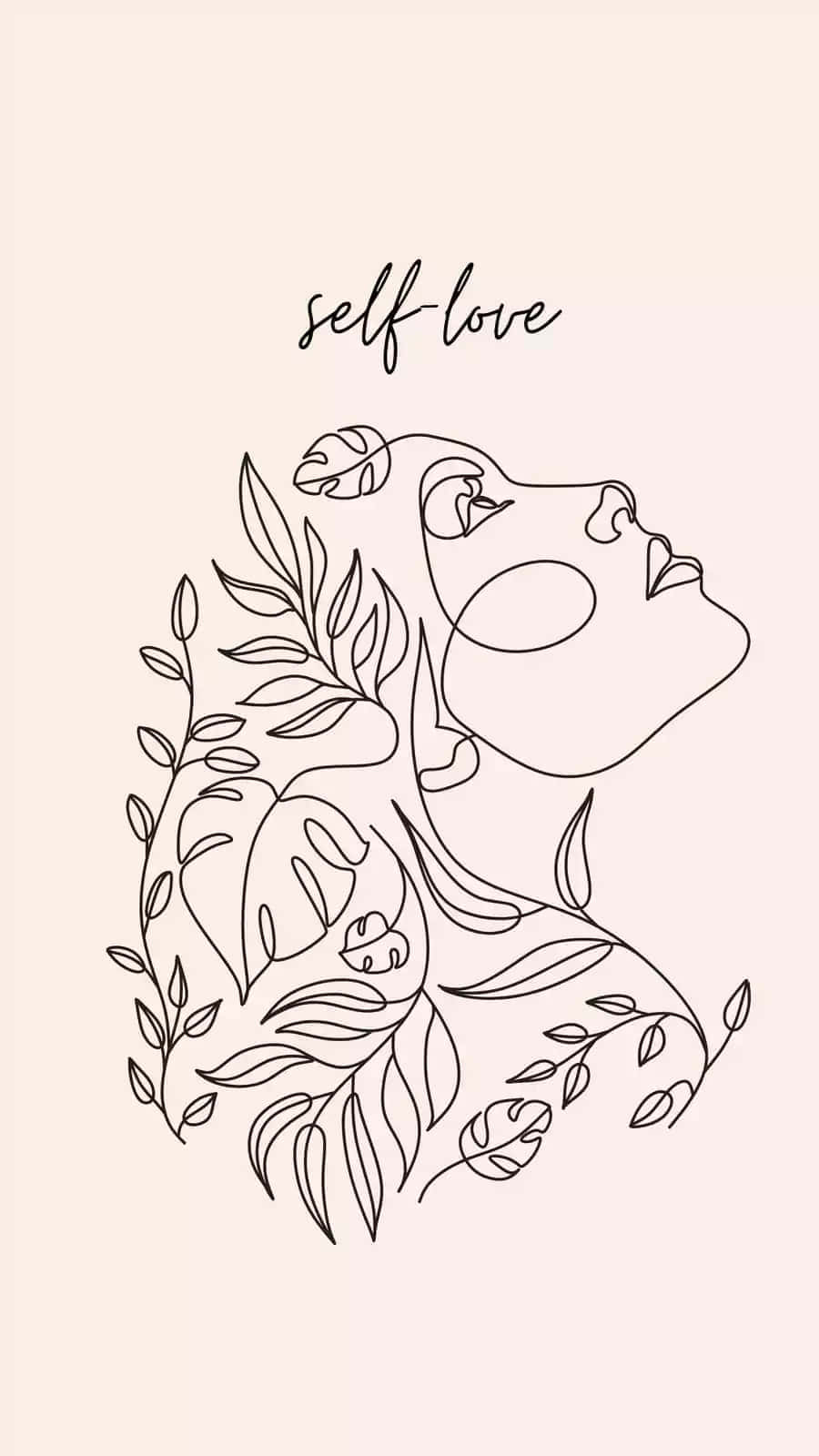 Self Love Aesthetic, line art, woman's profile, HD Phone Wallpaper