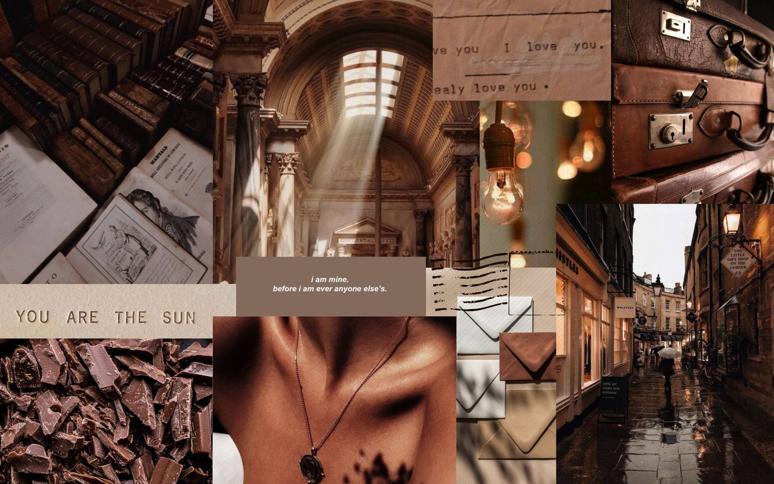 light academia, vintage books, sunlit architecture, 2K Desktop Wallpaper