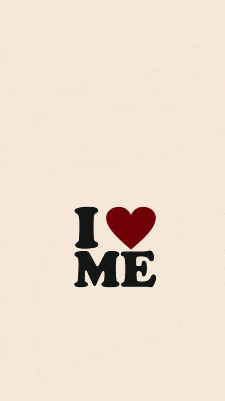 I love ME, red heart symbol, textured beige background, HD Phone Wallpaper
