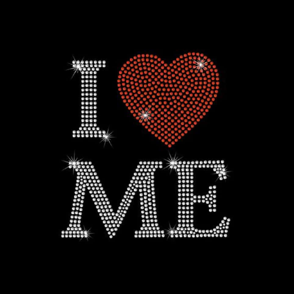 I ❤ ME, sparkling rhinestones, black background, SD Desktop Wallpaper