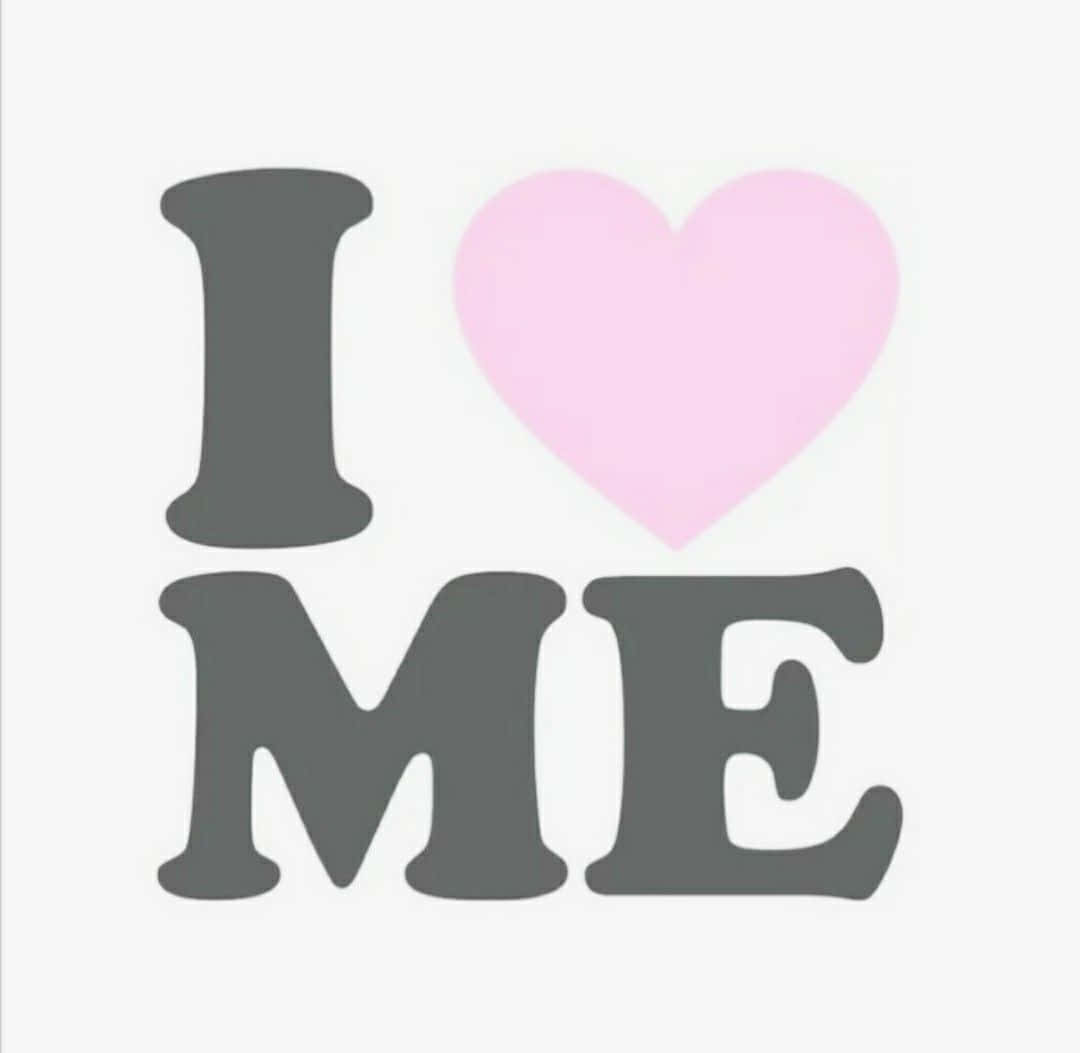 I ME, soft pink heart, clean white background, SD Desktop Wallpaper