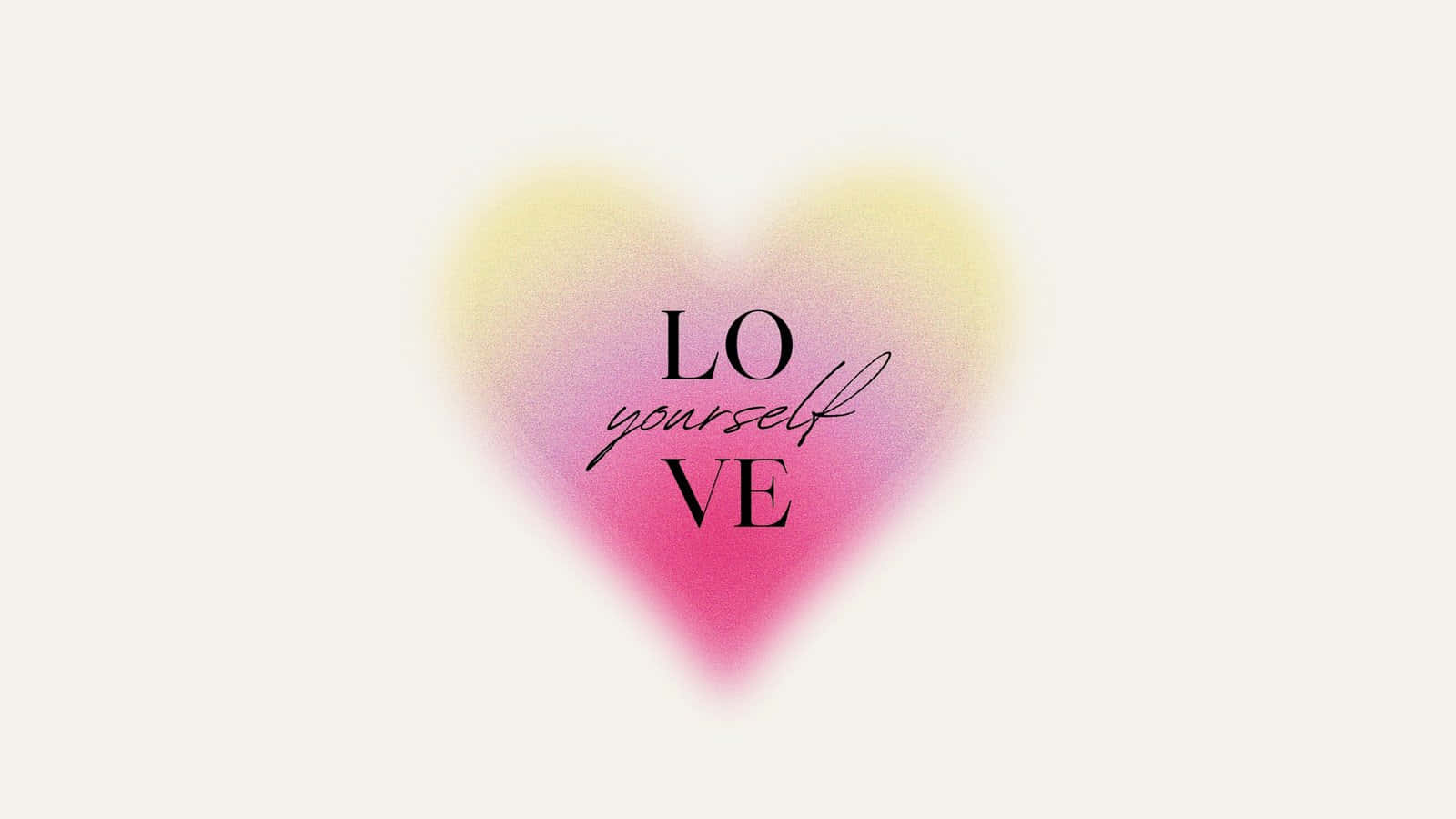 Love Yourself Heart Graphic, yellow and pink gradient, elegant black script, HD Desktop Wallpaper