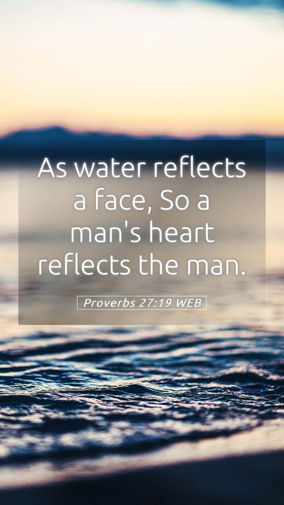 Selfless Man Bible Verse, ocean waves, soft sunset sky, Full HD Phone Wallpaper