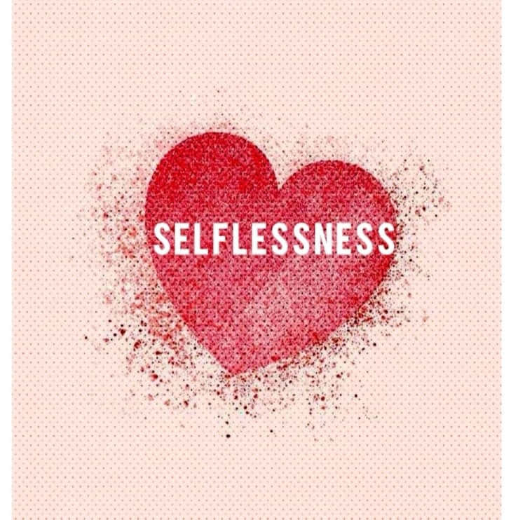 selflessness, vibrant red heart, soft pink dotted background, SD Phone Wallpaper