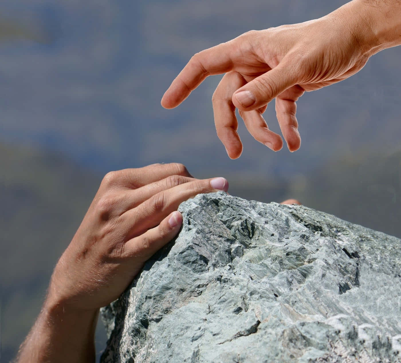 Selfless Act of Service, hand, rugged gray rock, HD Desktop Wallpaper