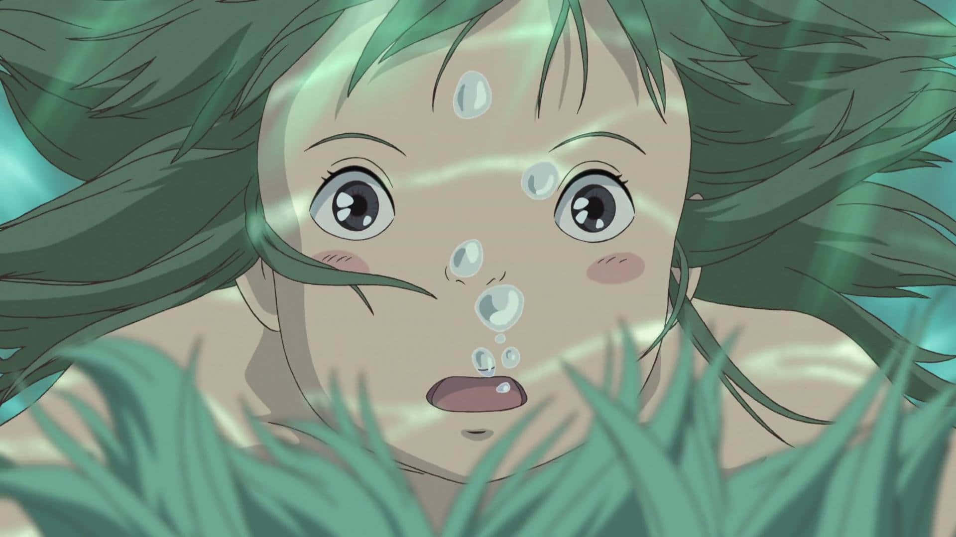Sen To Chihiro No Kamikakushi, underwater, green hair, Full HD Desktop Wallpaper