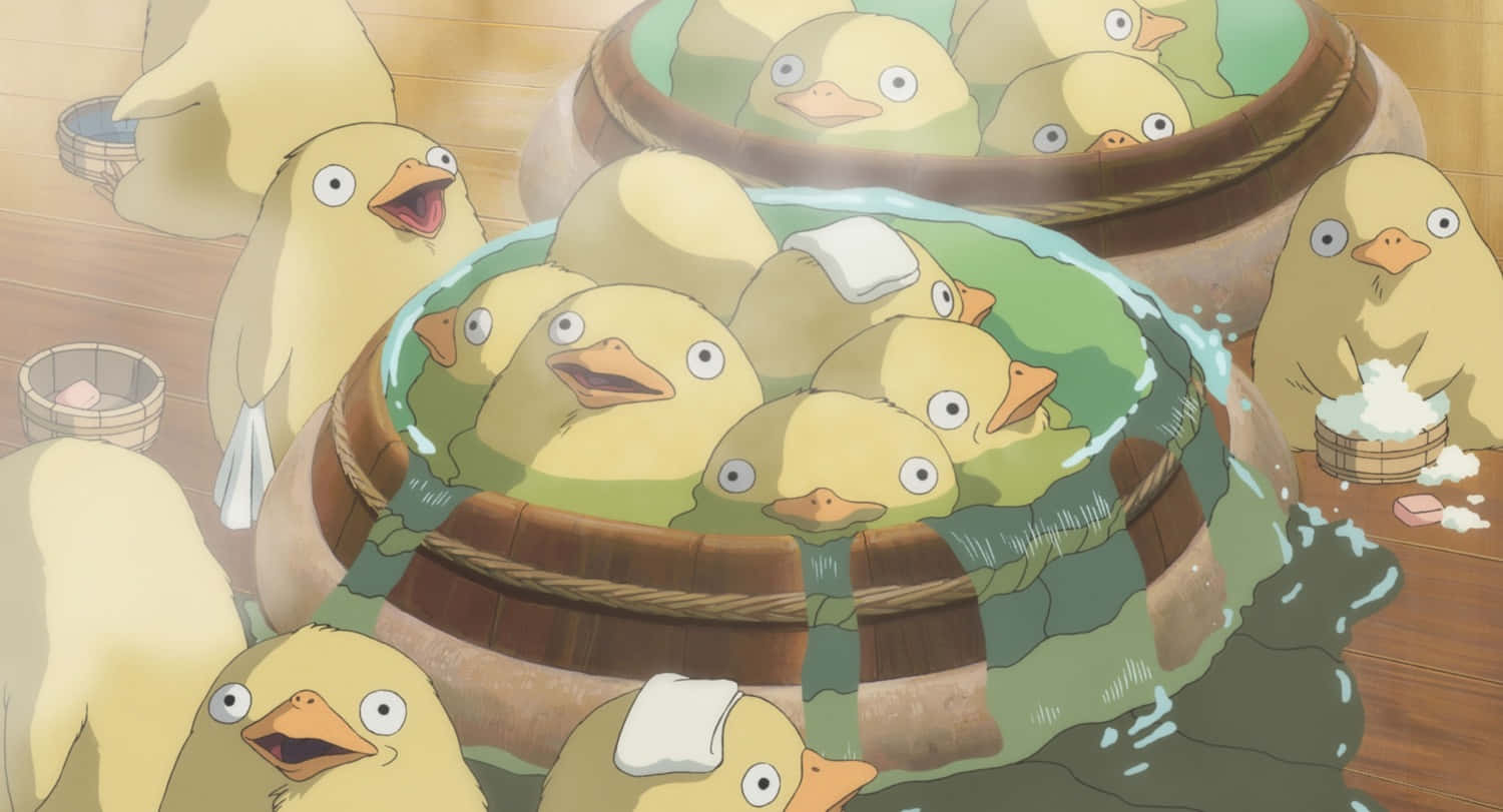 Sen To Chihiro No Kamikakushi, ducks, bath house, HD Desktop Wallpaper