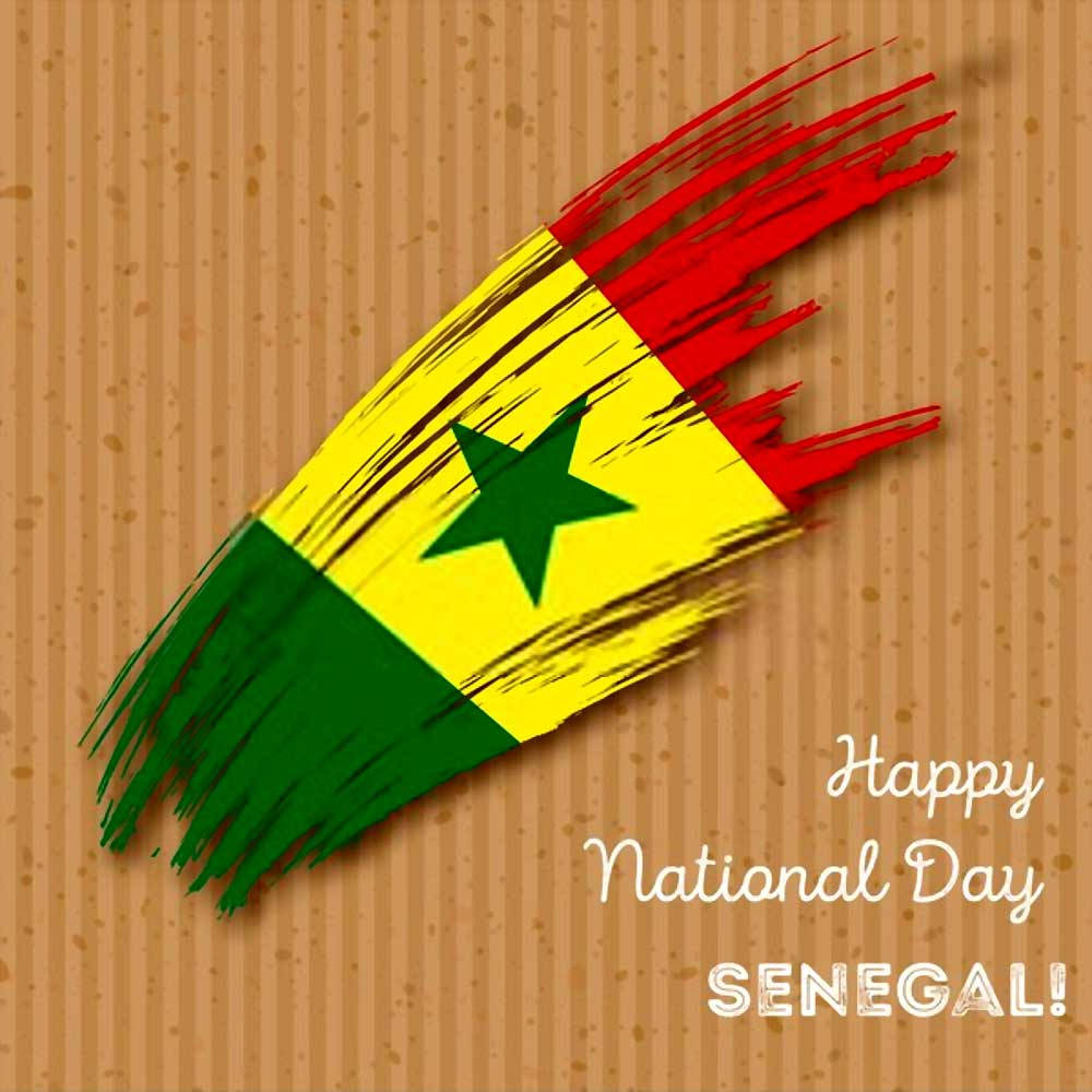 Senegal, brush stroke, flag, SD Desktop Wallpaper