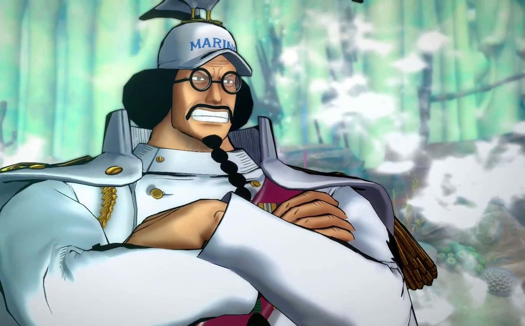 Sengoku, anime marine officer, white uniform, HD Desktop Wallpaper