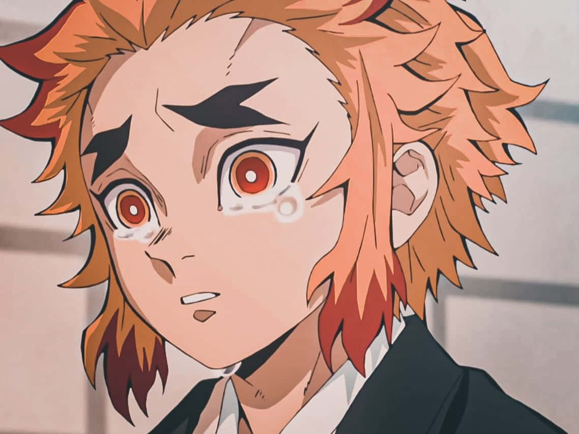 Senjuro Rengoku, spiky orange hair, red eyes, SD Desktop Wallpaper