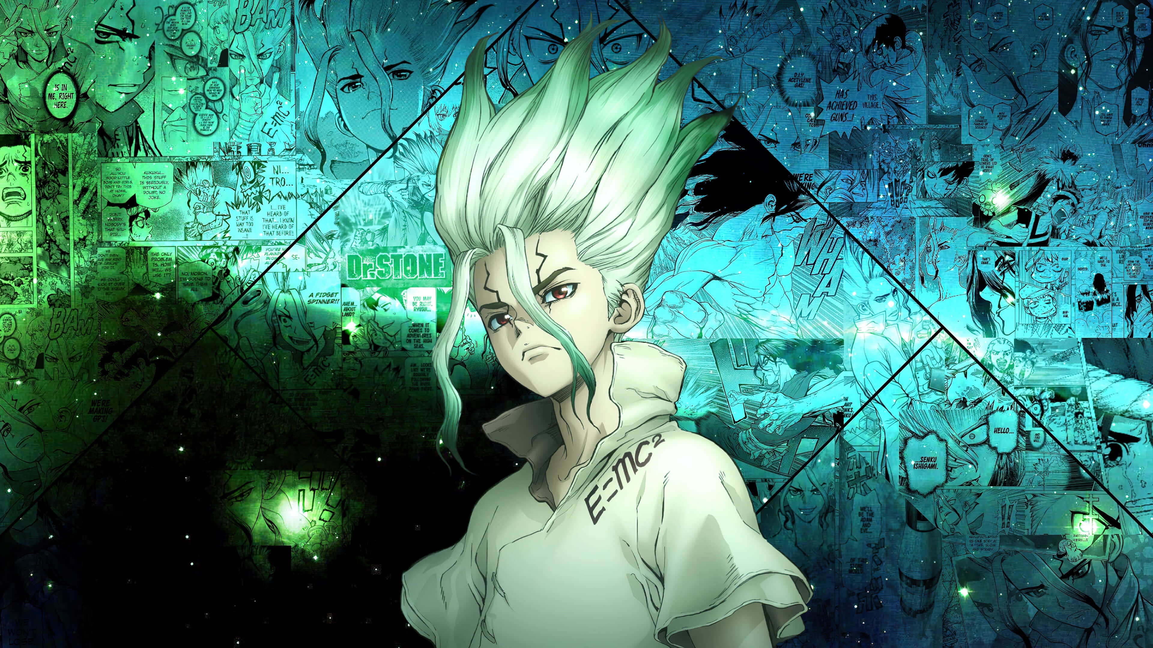 Senku Ishigami, spiky-haired, stern expression, 4K Desktop Wallpaper