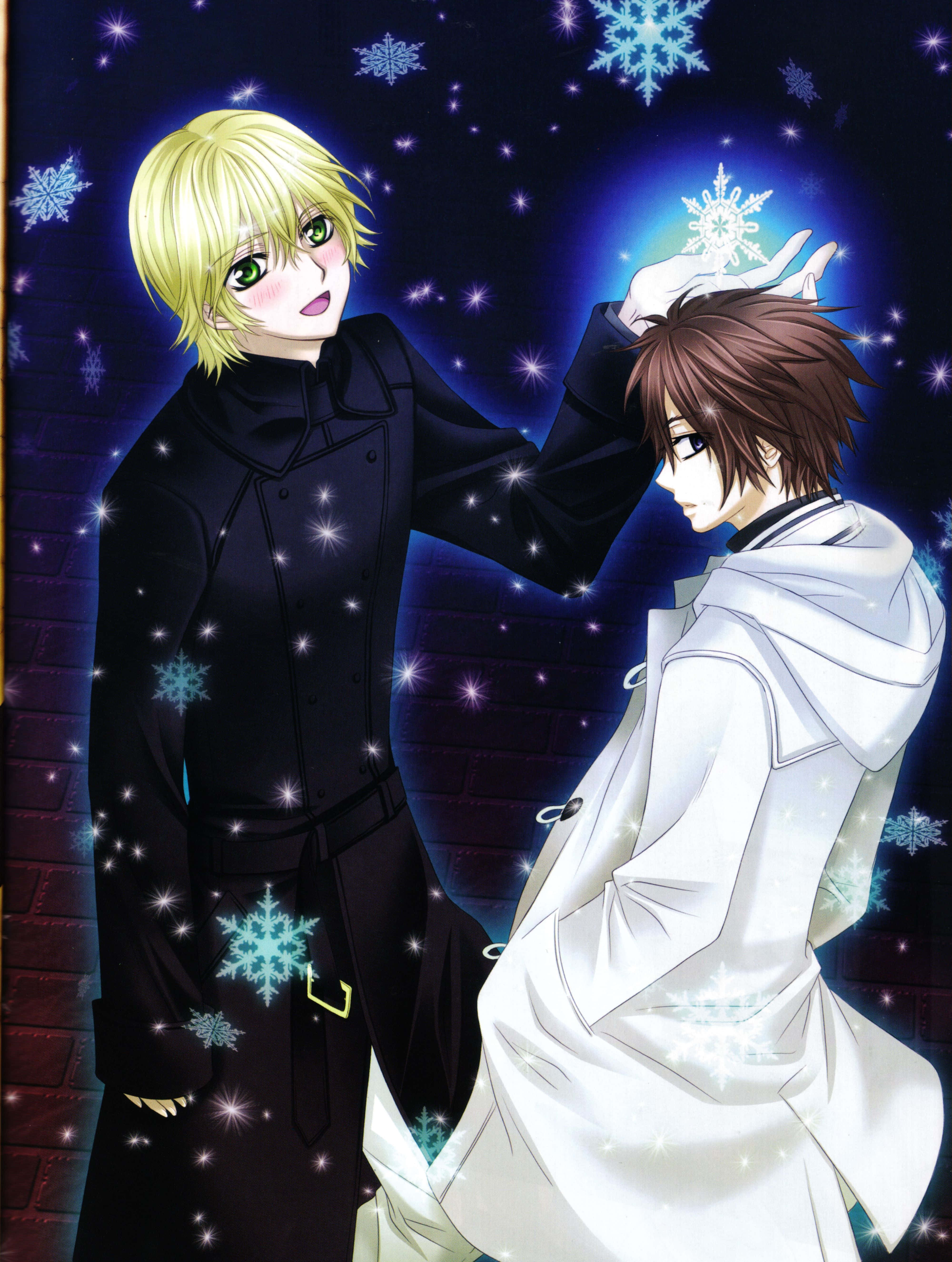 Senri Shiki, blonde anime boy, black coat, 5K Phone Wallpaper