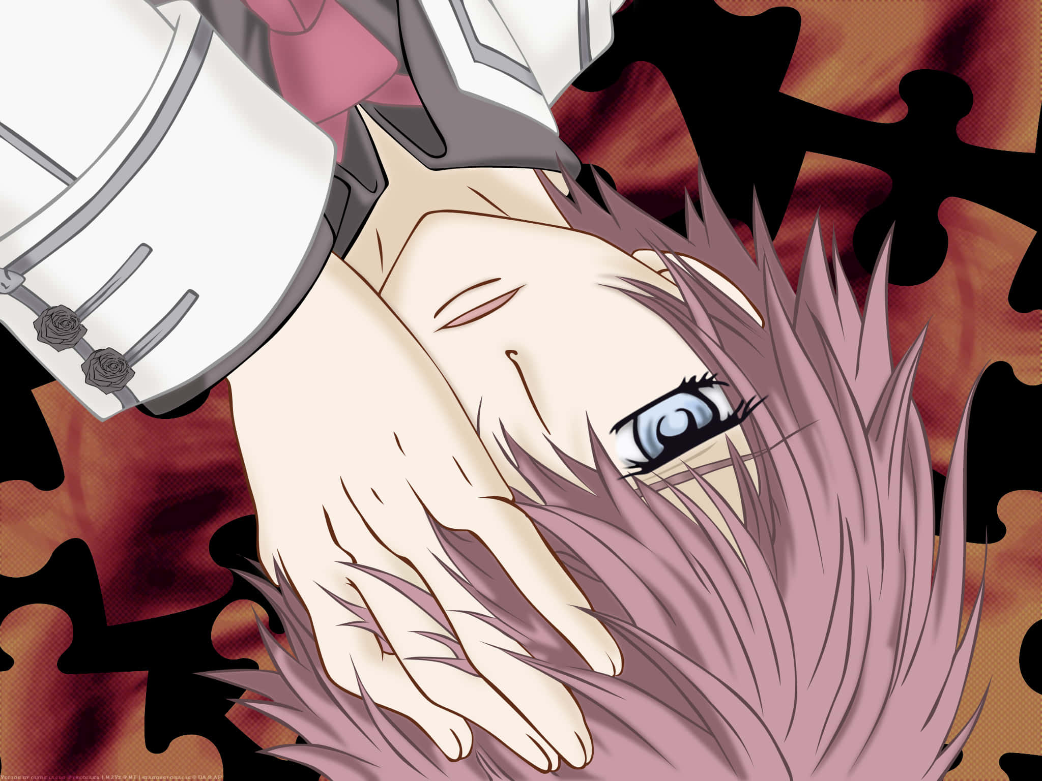 Senri Shiki, pink hair, blue eye, Full HD Desktop Wallpaper