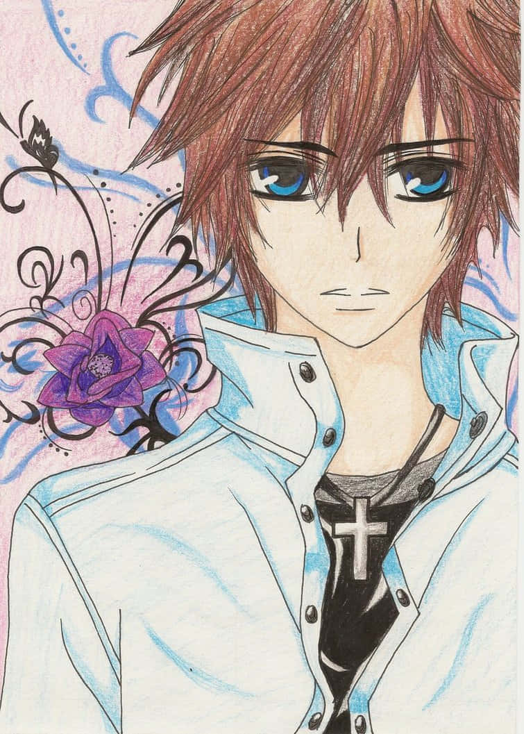 Senri Shiki, red hair, blue eyes, SD Phone Wallpaper