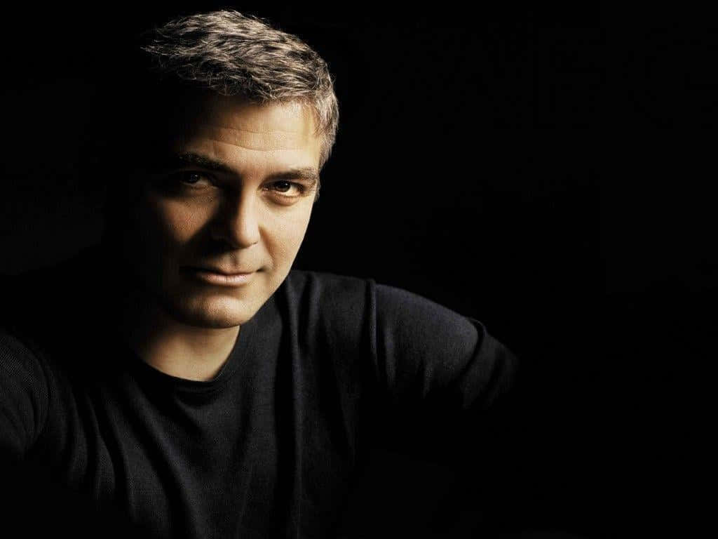 sensual man, short graying hair, black shirt, SD Desktop Wallpaper