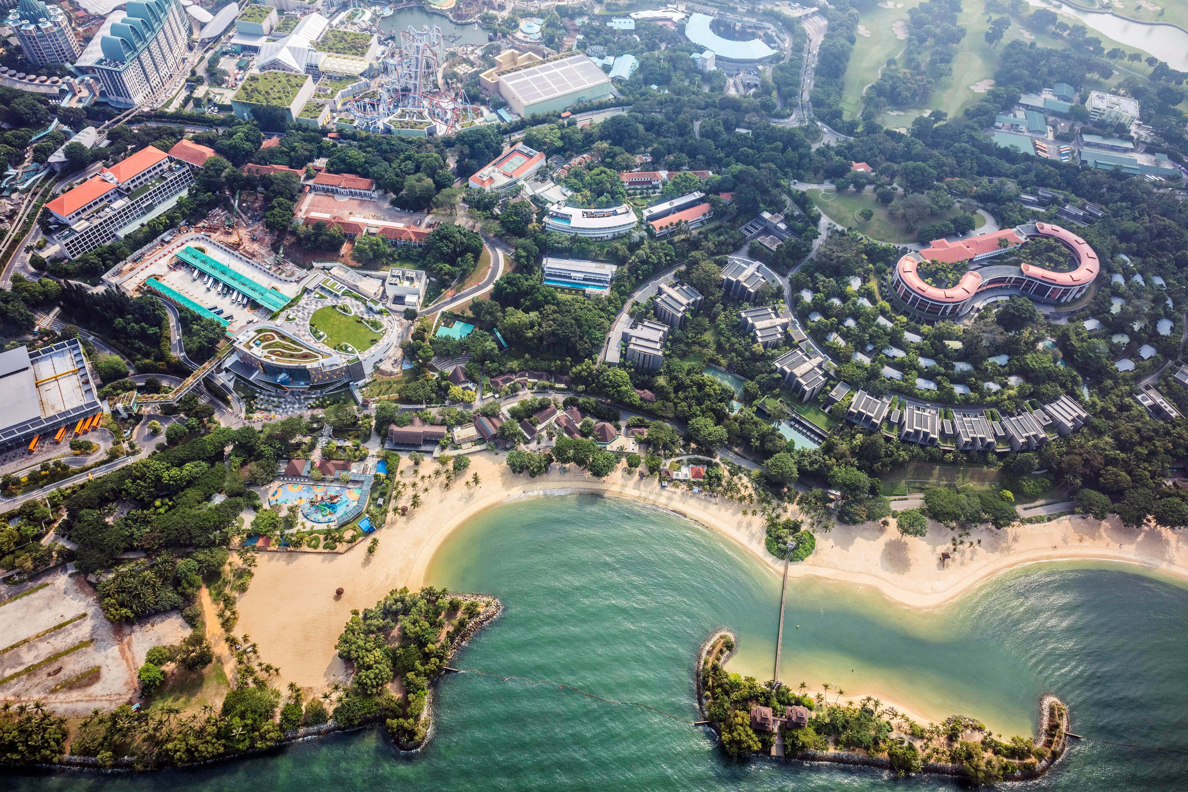Sentosa Island, resorts, turquoise waters, 4K Desktop Wallpaper