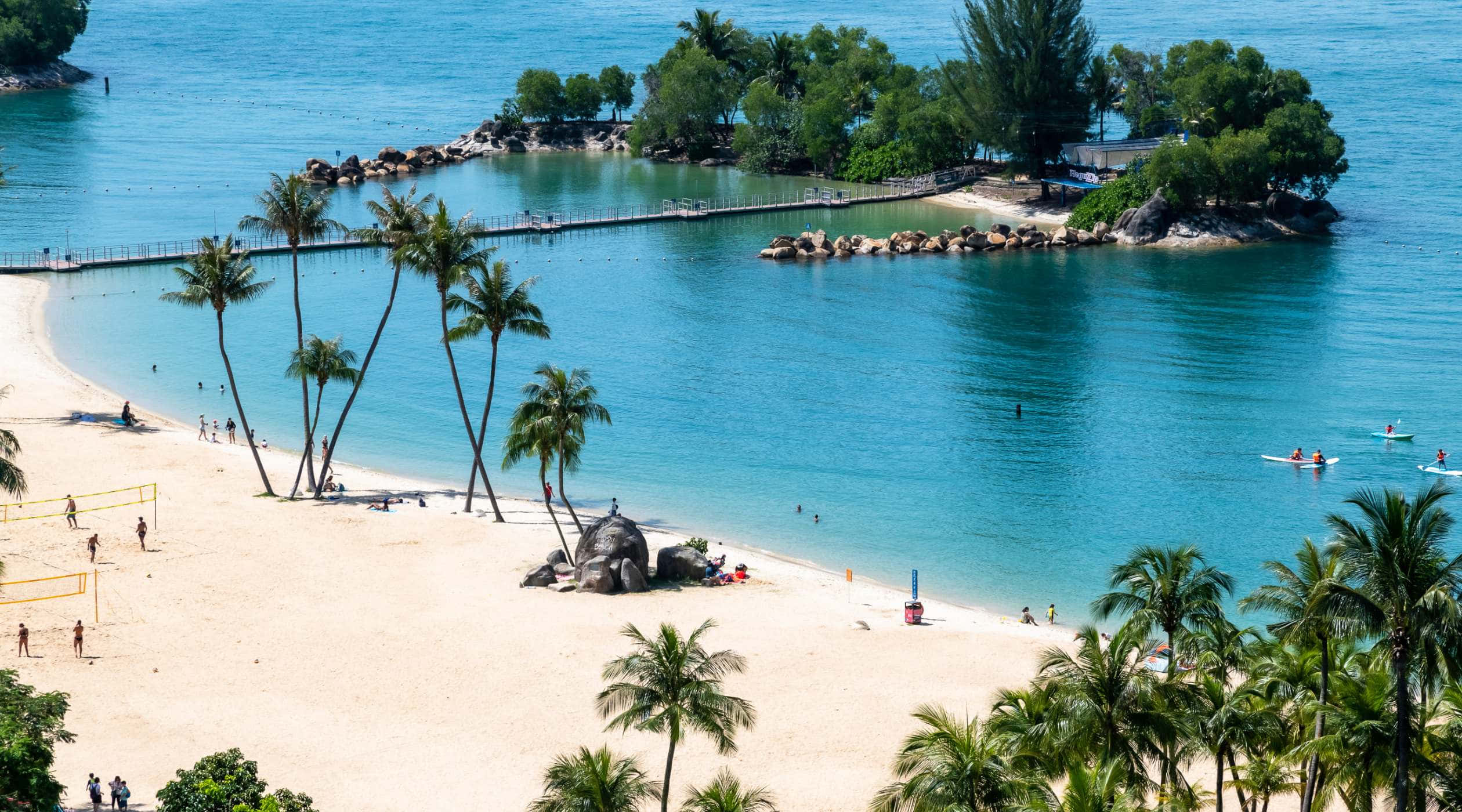 Sentosa Island, tropical beach, turquoise waters, Full HD Desktop Wallpaper