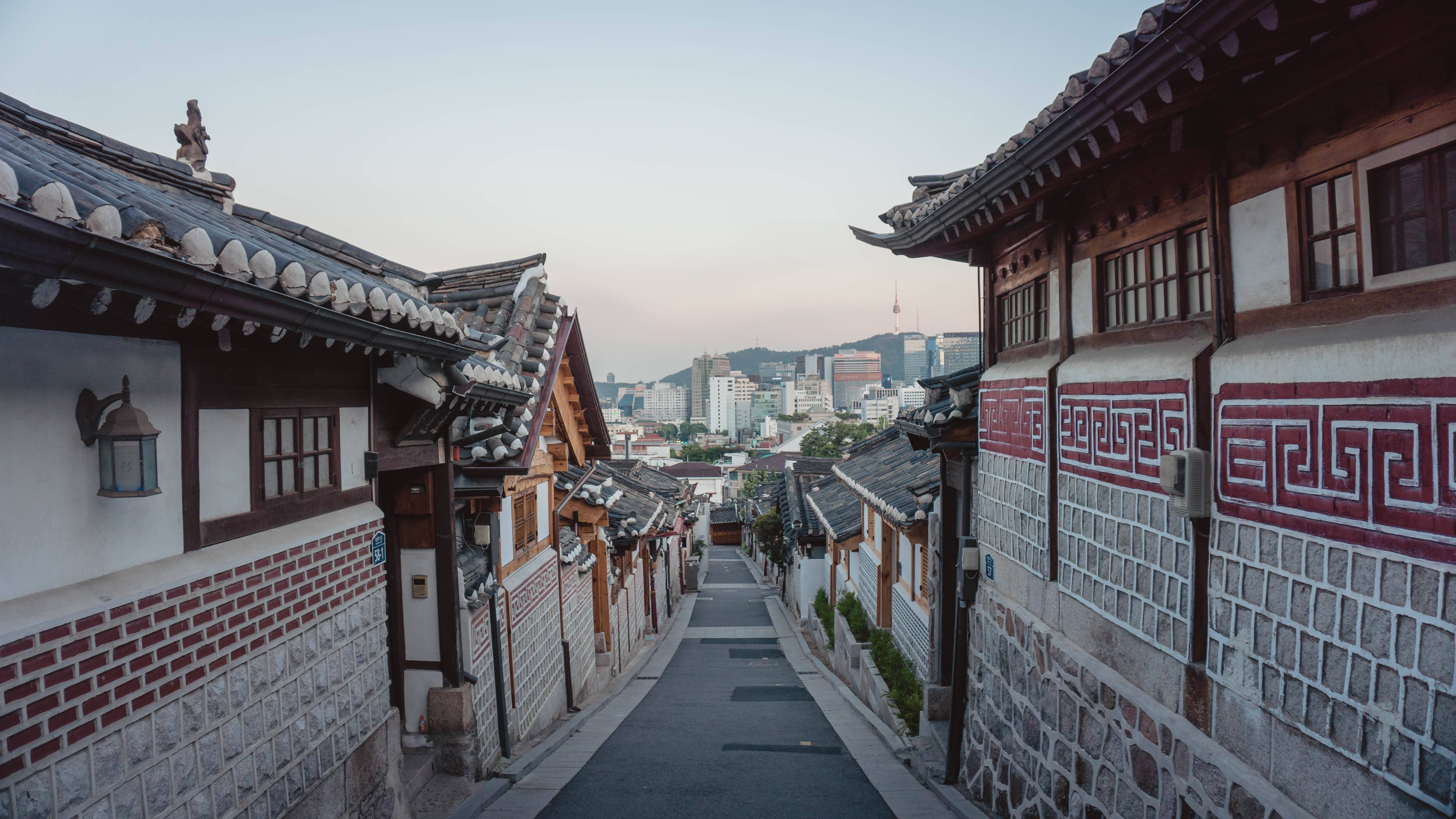 Seoul, hanok village, traditional Korean hanok houses, 5K Desktop Wallpaper