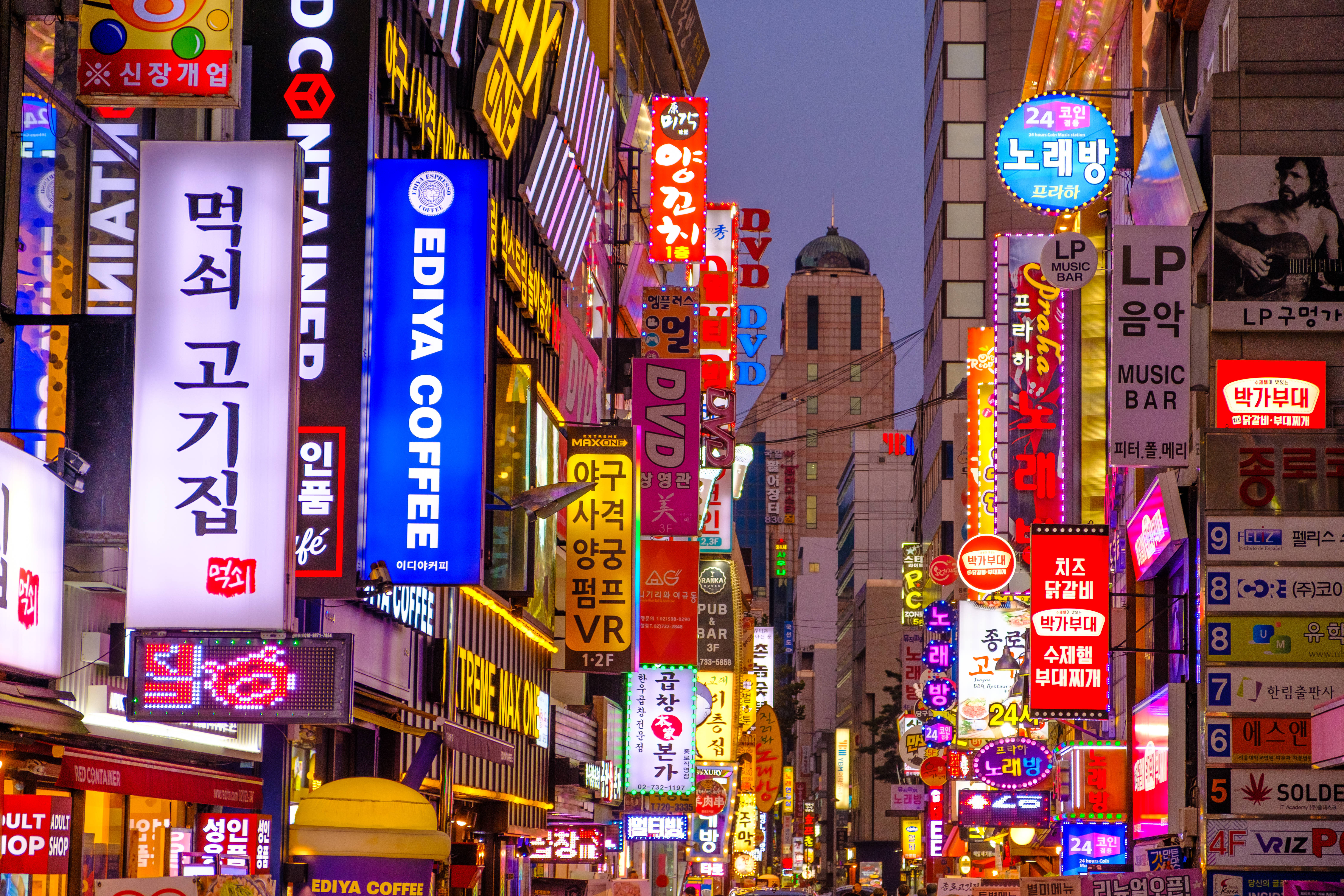 Seoul, neon signs, Korean advertising, 5K Desktop Wallpaper