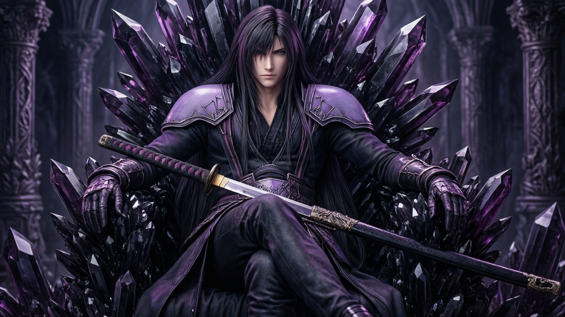 Sephiroth, crystal throne, gothic, Full HD Desktop Wallpaper