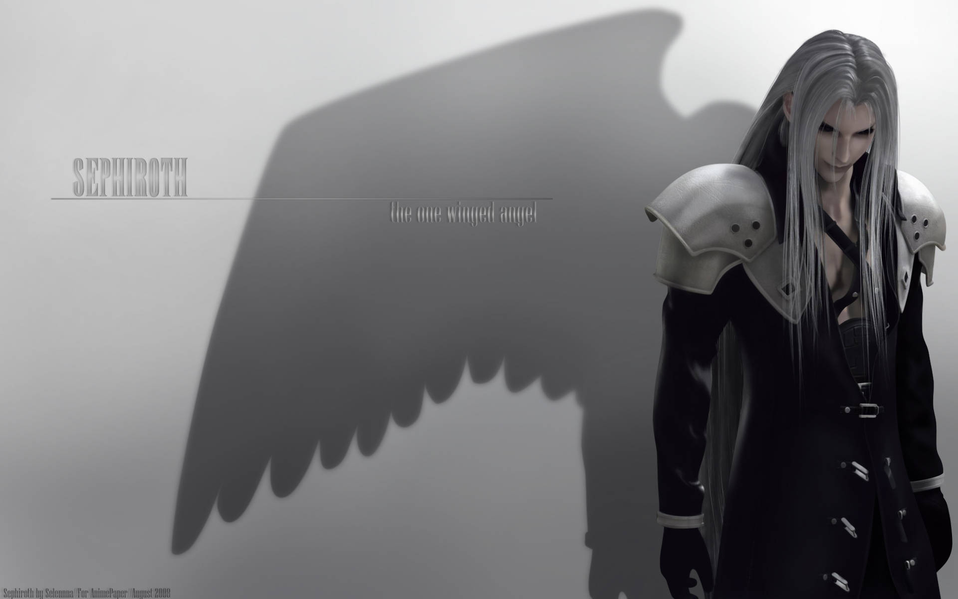 Sephiroth, shadow wings, silver-haired, Full HD Desktop Wallpaper