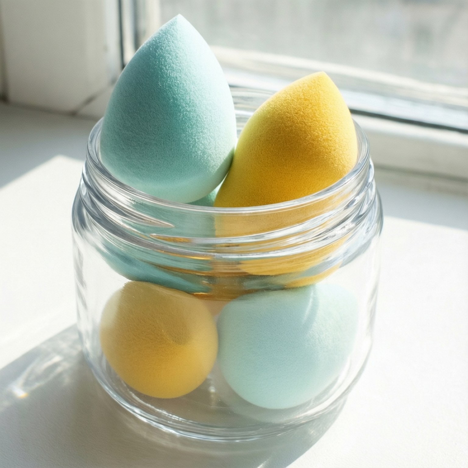 Sephora, teardrop makeup sponges, pastel blue, HD Desktop Wallpaper