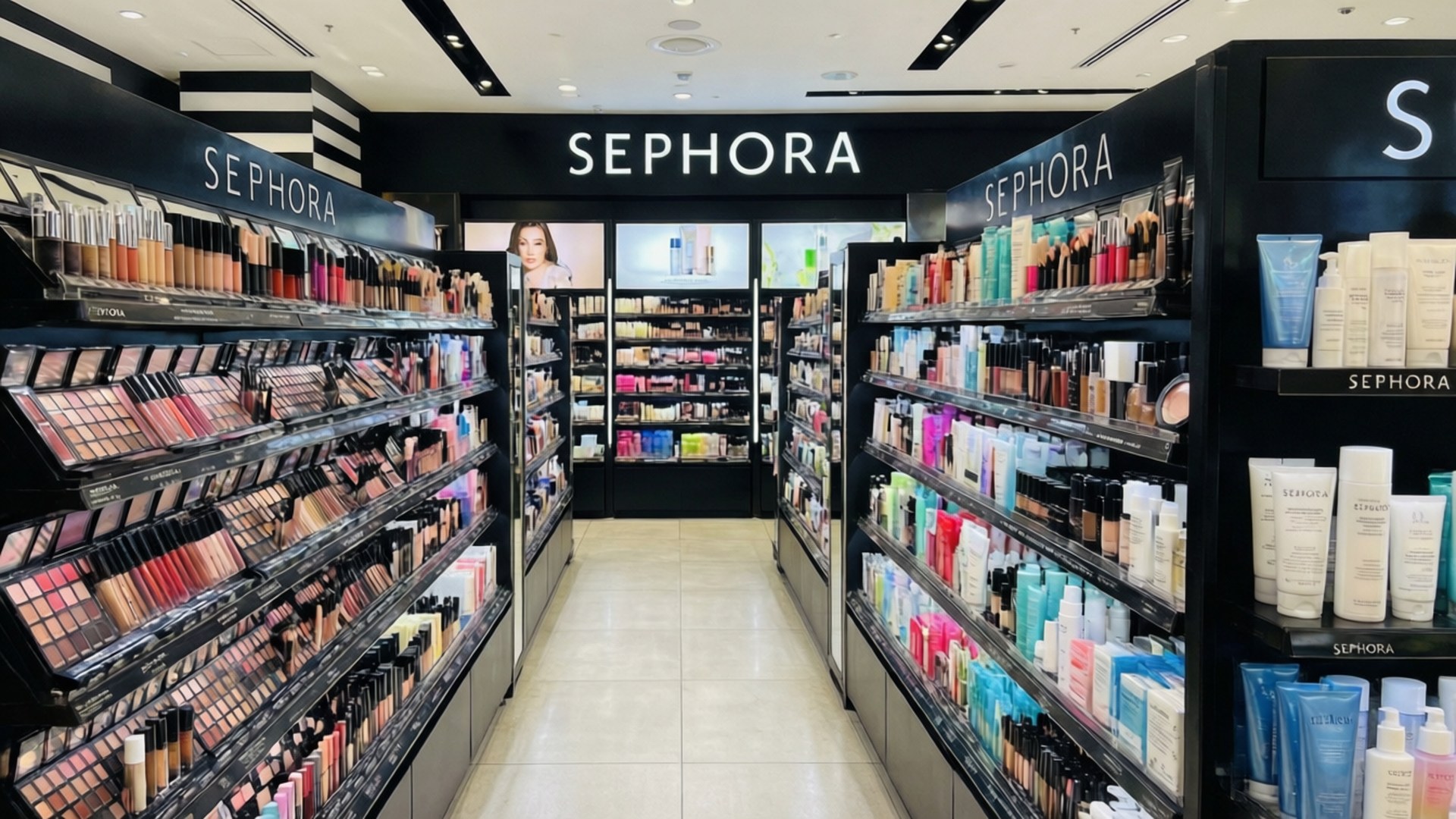 Sephora, store aisle, colorful makeup, Full HD Desktop Wallpaper