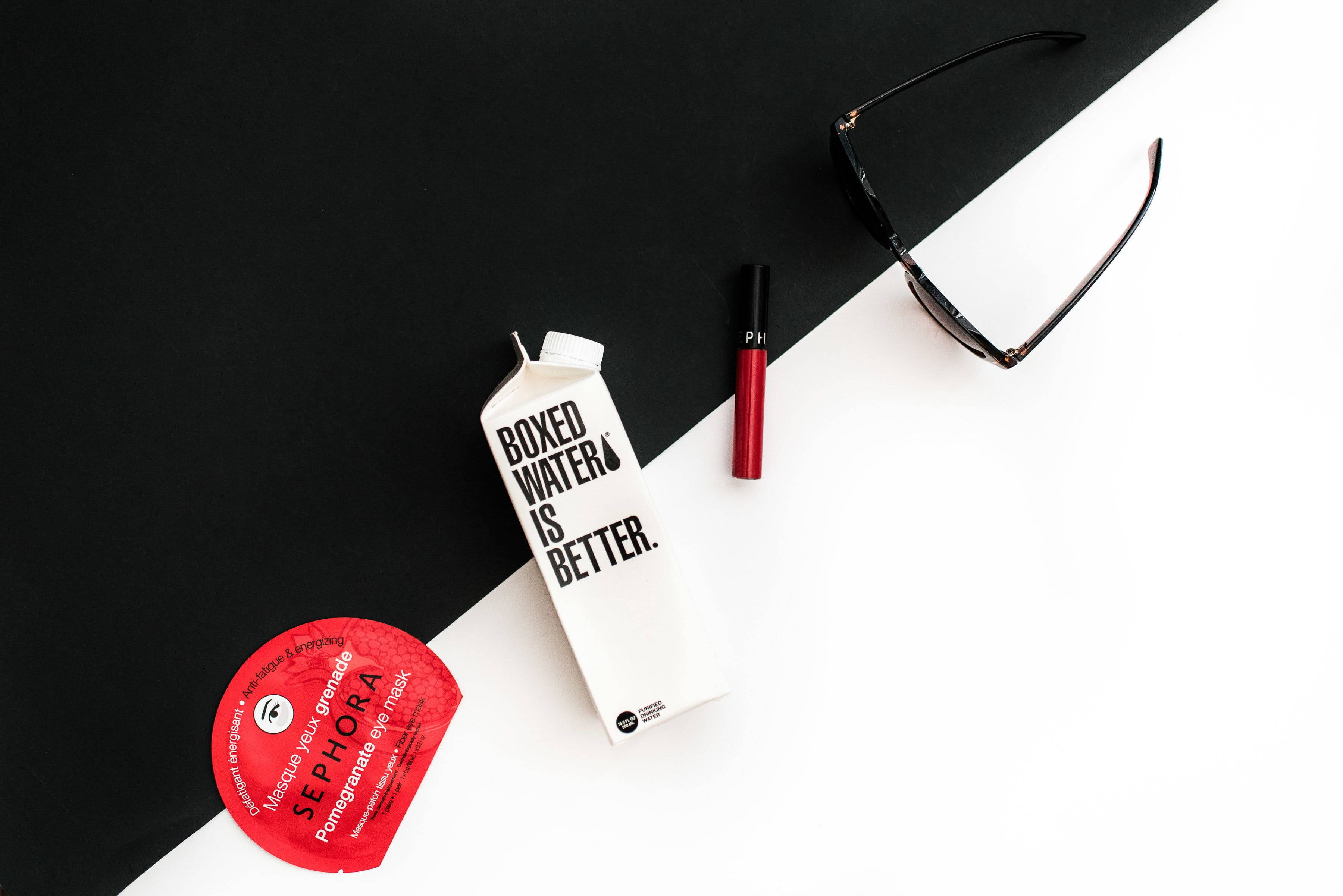 Sephora, boxed water lip gloss, eyemask, 2K Desktop Wallpaper
