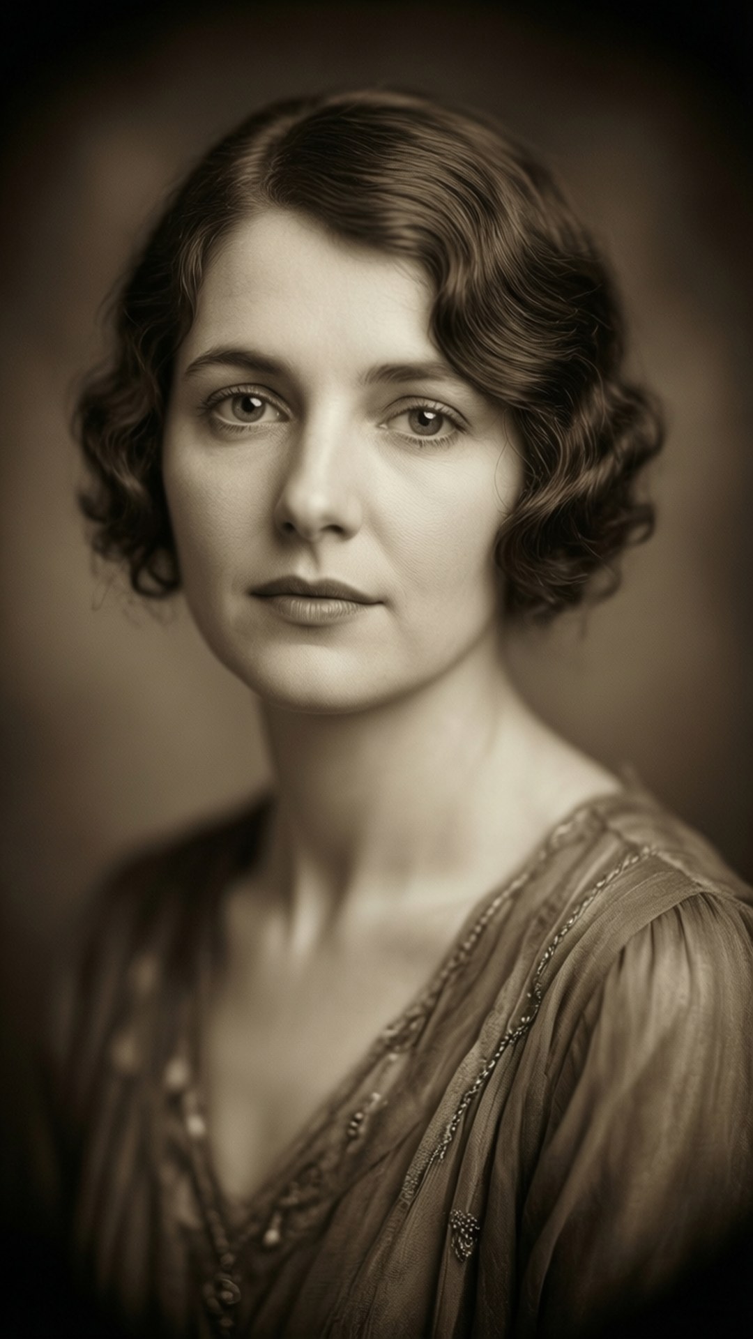 1920s woman portrait, sepia tones, nostalgic mood, Full HD Phone Wallpaper