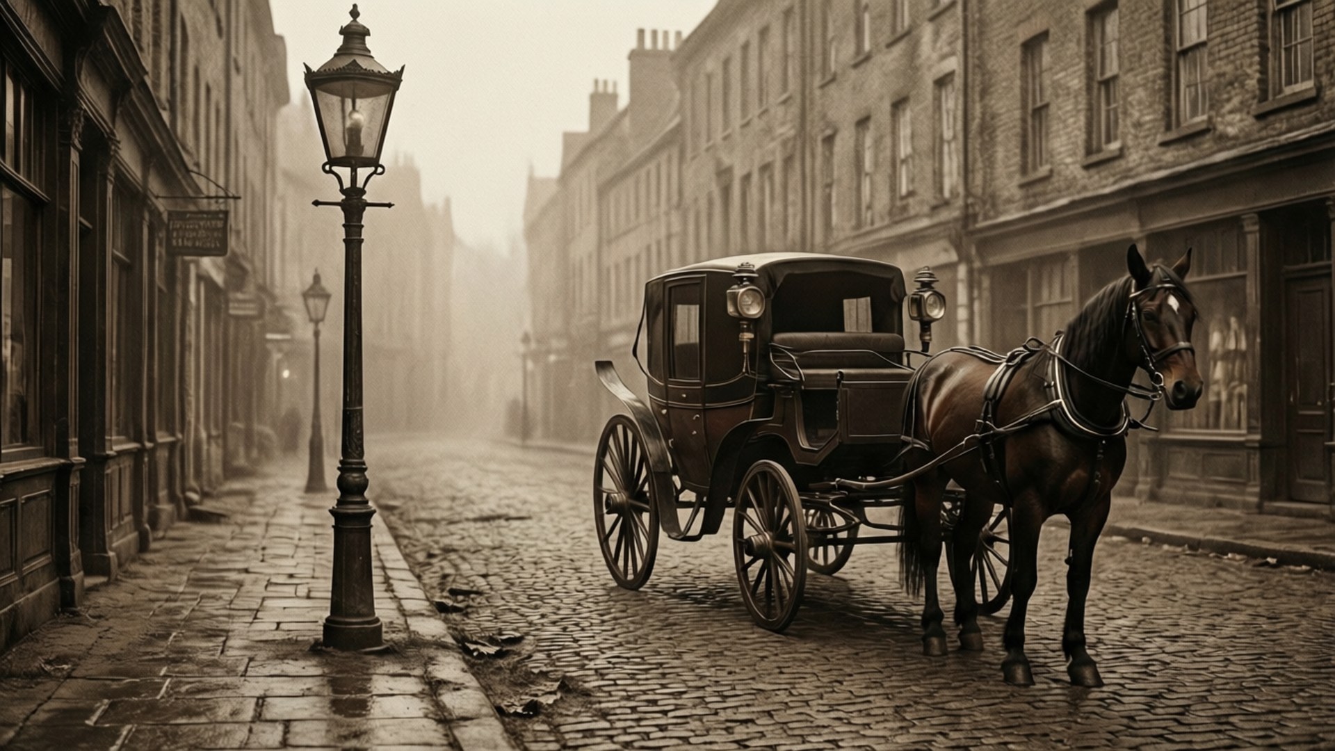 1800s, street, sepia, Full HD Desktop Wallpaper