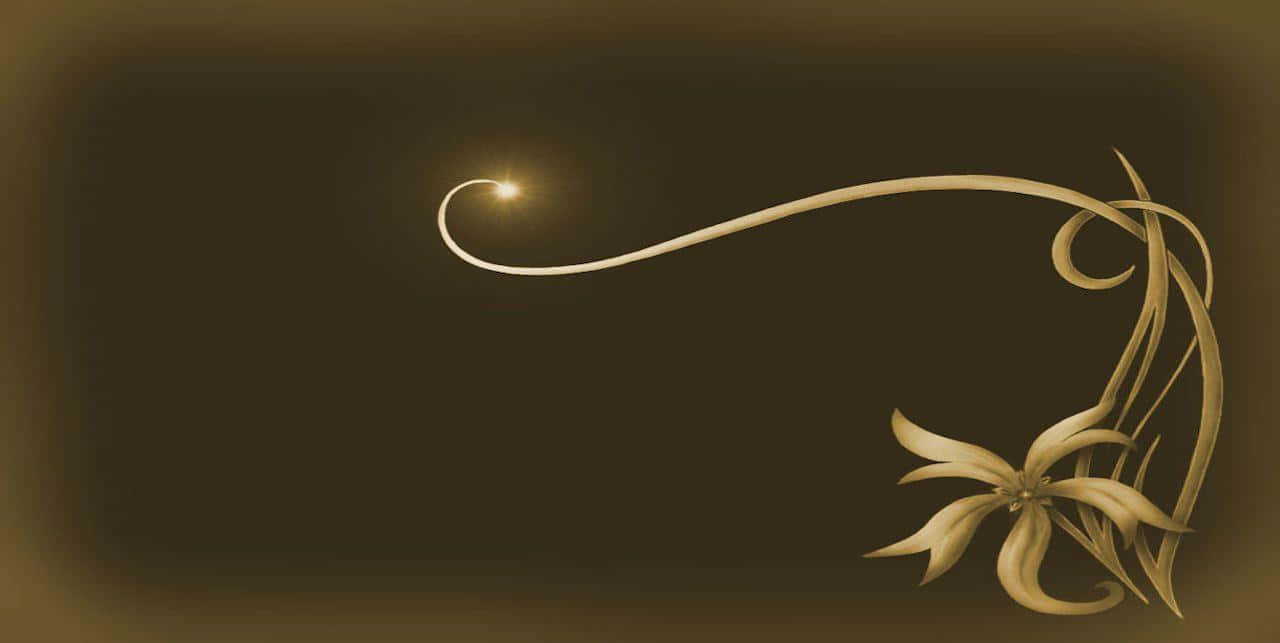 Sepia, golden floral swirl, radiant light source, HD Desktop Wallpaper