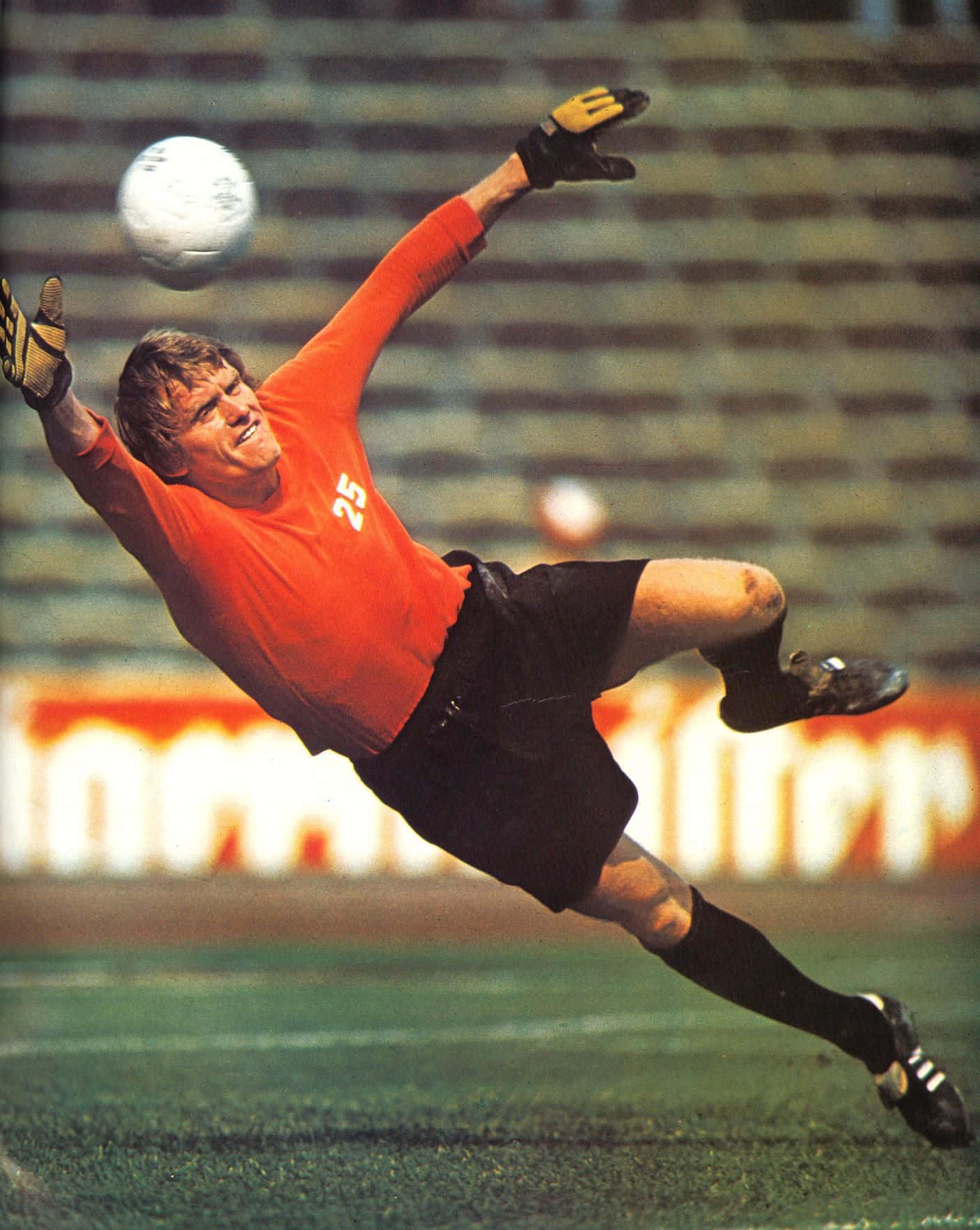 Sepp Maier, orange jersey, soccer goalkeeper, HD Phone Wallpaper