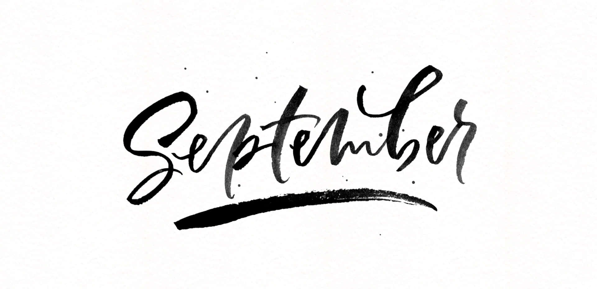 September, brush calligraphy, black, Full HD Desktop Wallpaper