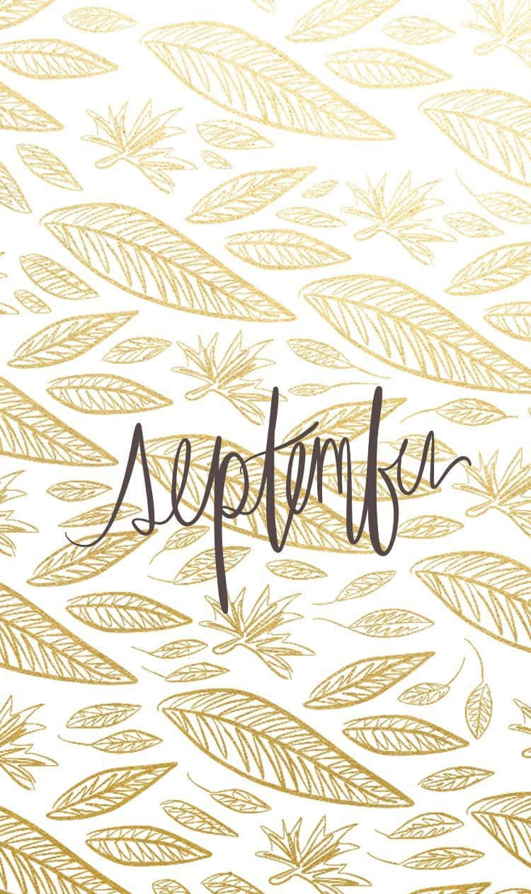 September, iPhone, gold leaf pattern, SD Phone Wallpaper