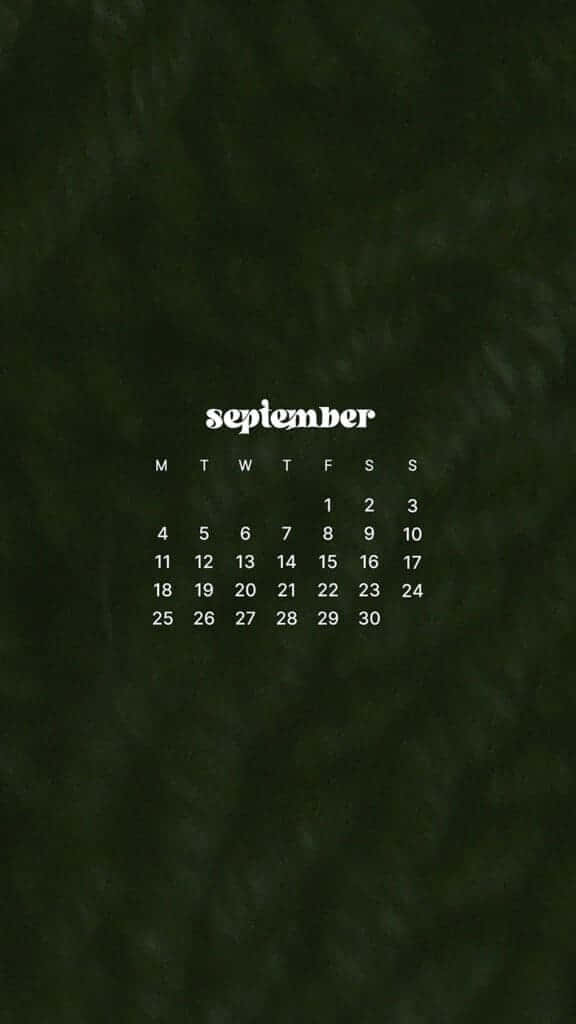 September, calendar, white text, SD Phone Wallpaper
