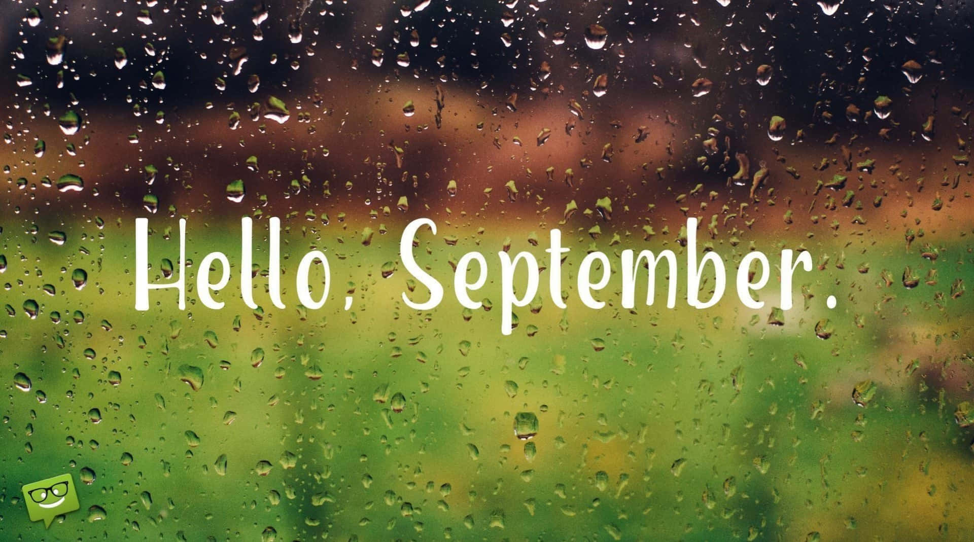 Hello September, raindrops, window, Full HD Desktop Wallpaper