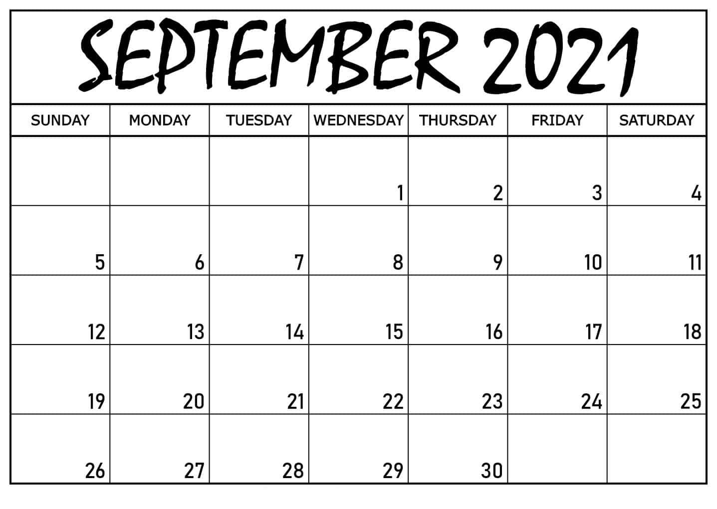 September 2021, calendar, black and white, HD Desktop Wallpaper