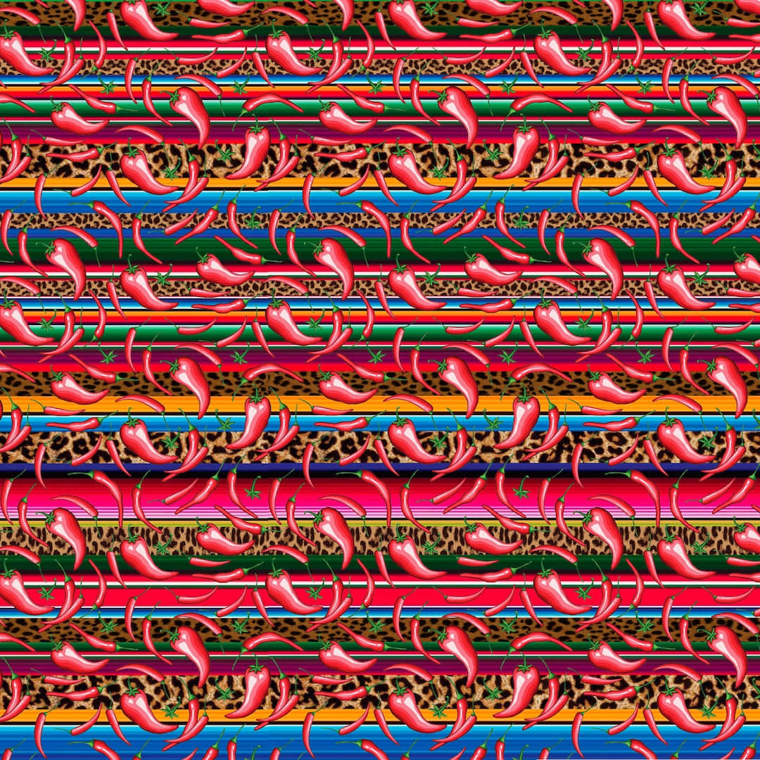 Serape, chili peppers, red chili peppers, SD Desktop Wallpaper